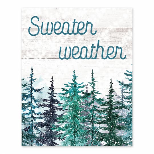 Sweater Weather Trees 8x10 Tabletop Canvas